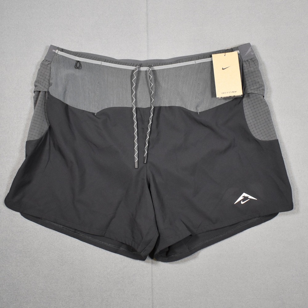 Nike Trail Mens Dri-FIT ADV Second Sunrise 5" Running Shorts Large Gray Black